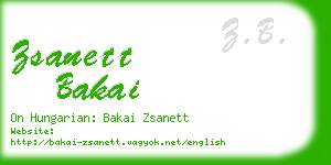 zsanett bakai business card